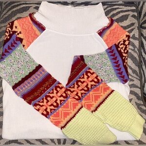 Free People Fair Isle Knit Long Sleeve Top - Size M